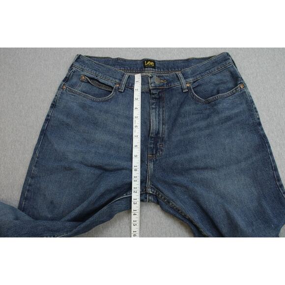 Lee Jeans Mens 36 X 32 Blue Denim Stretch Relaxed Fit Straight Leg - Picture 7 of 8